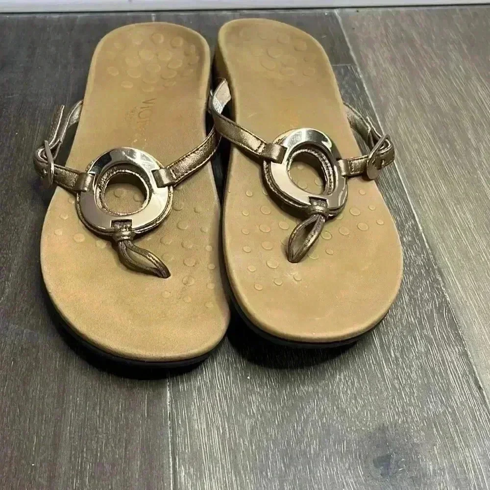 Vionic Karina Toe Post Flip Flop Sandal Concealed Orthotic Arch Support Size 7 - Picture 2 of 6